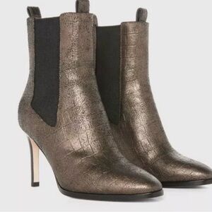 PAIGE Bronze Textured Heeled Boots